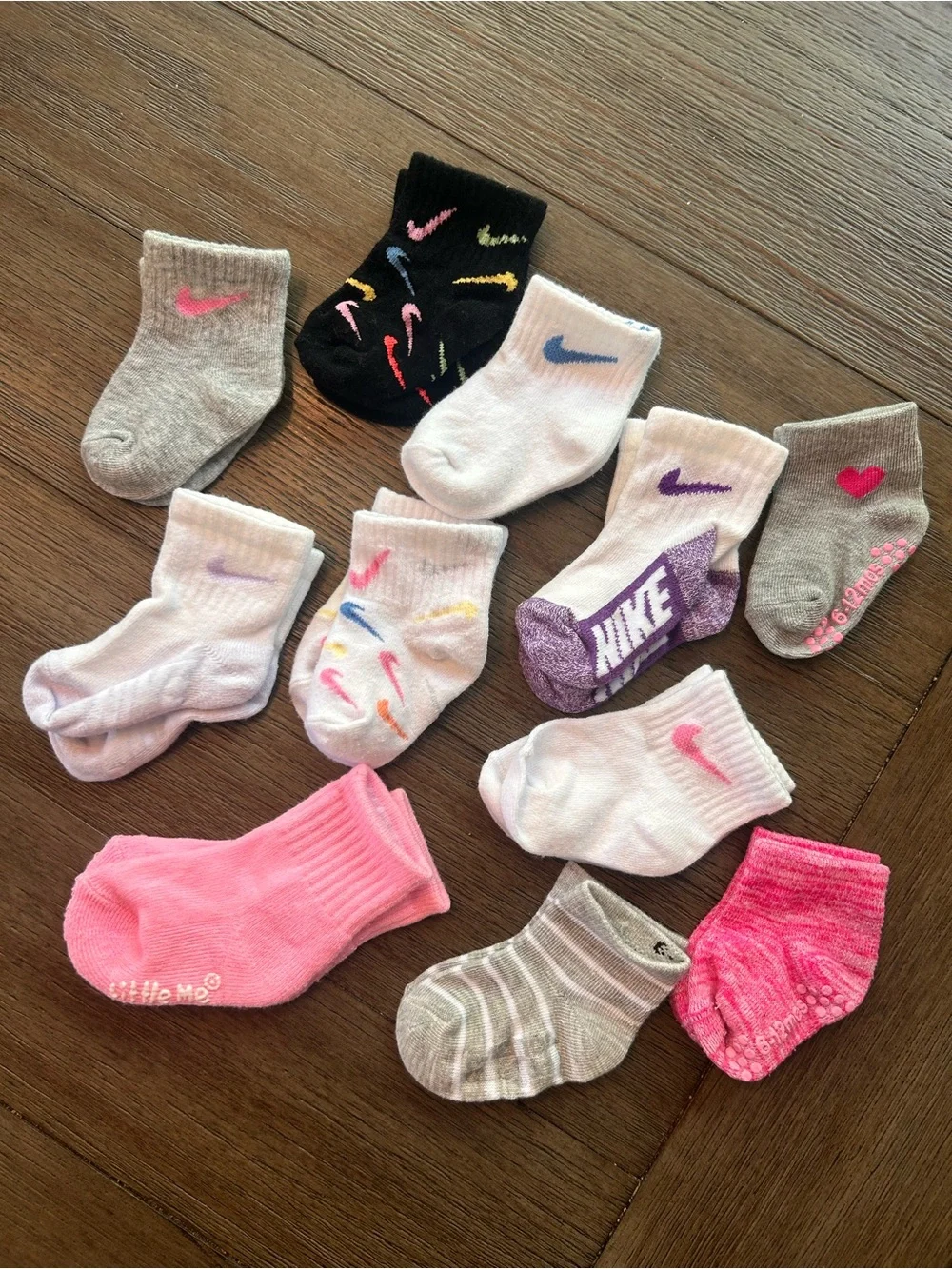 Nike Baby Socks Bundle 6-12 Months 11 Pairs Mixed Colors